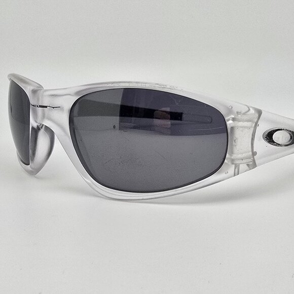 Oakley 04-041 Straight Jacket Gen 1 Clear Frame Black Iridium Lens Sunglasses
